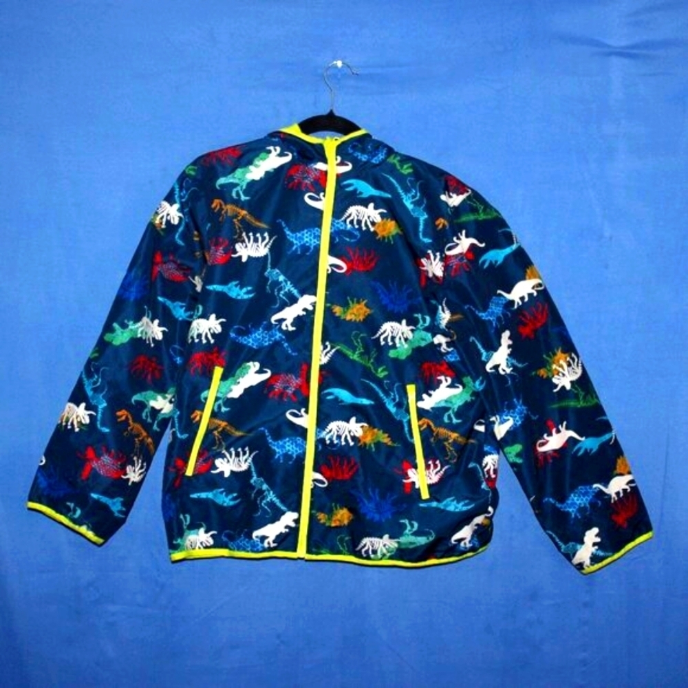 Wonder Nation Dinosaur Print Jacket Blue XL 14-16 Husky